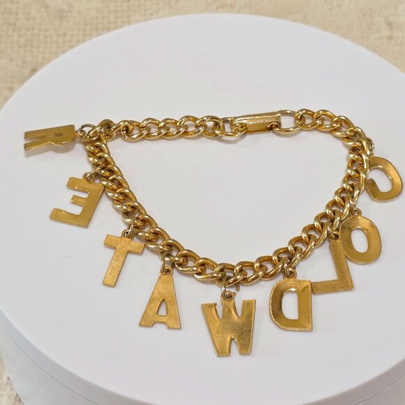 Vintage 1964 Goldwater Political Campaign Letter Name Charm Dangle Bracelet - Picture 9 of 11